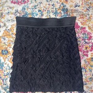 Charlotte Russe Black Ruched Mini Skirt
